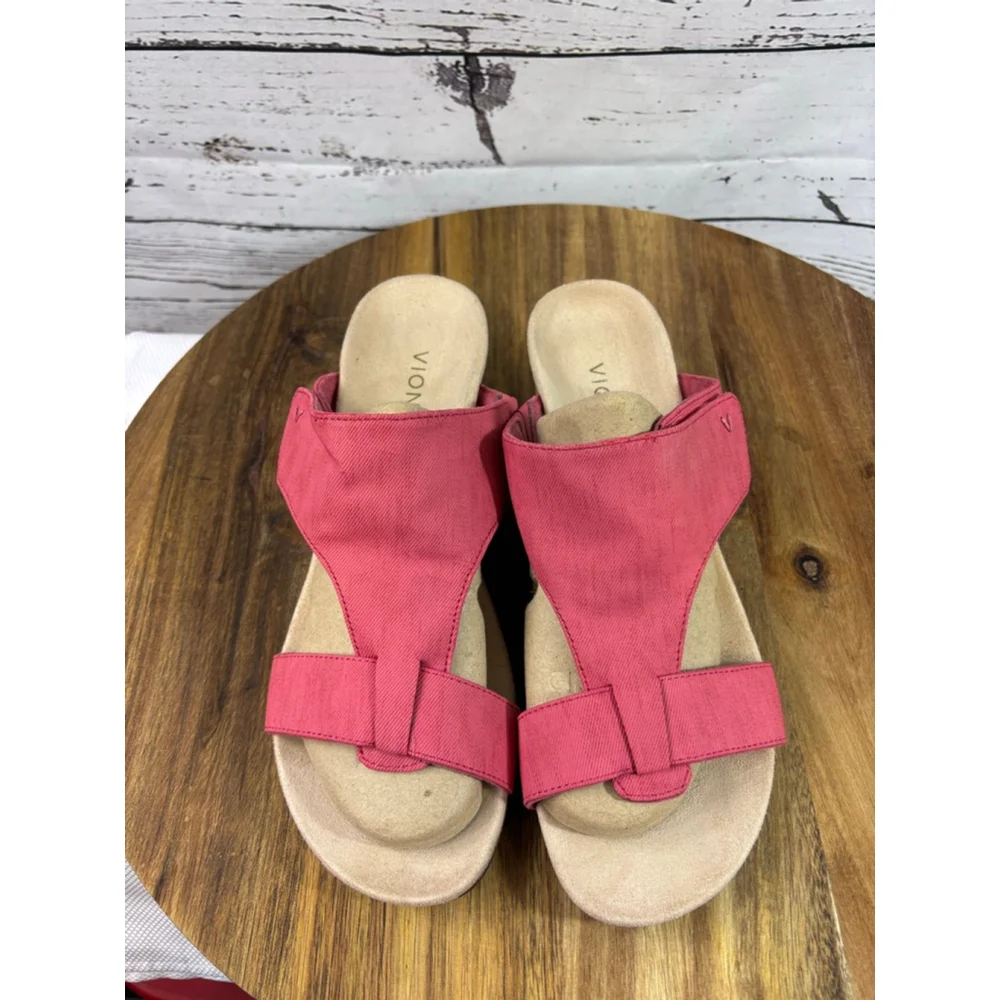 Women's Vionic Pink Wedge Sandals Size 10